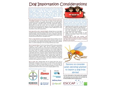 Dog Importation Considerations factsheet launched